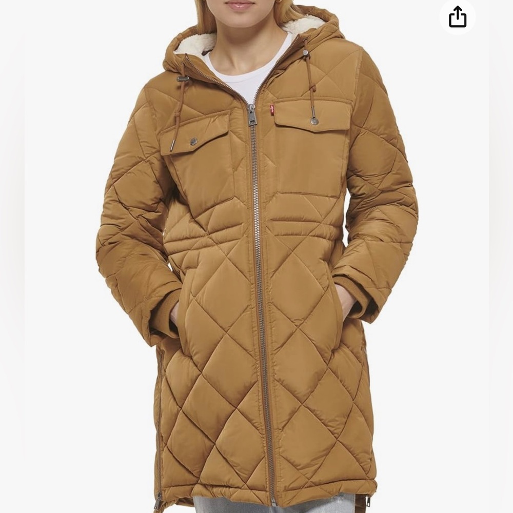 Levi’s quilted diamond shape parka jacket